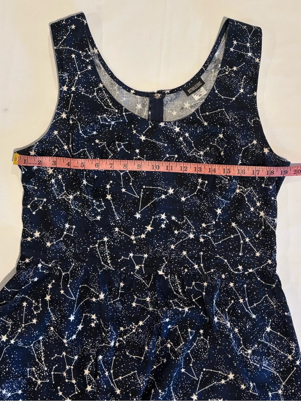 Navy Glow-in-the-Dark Constellation Print Sleeveless Dress - Picture 7 of 12